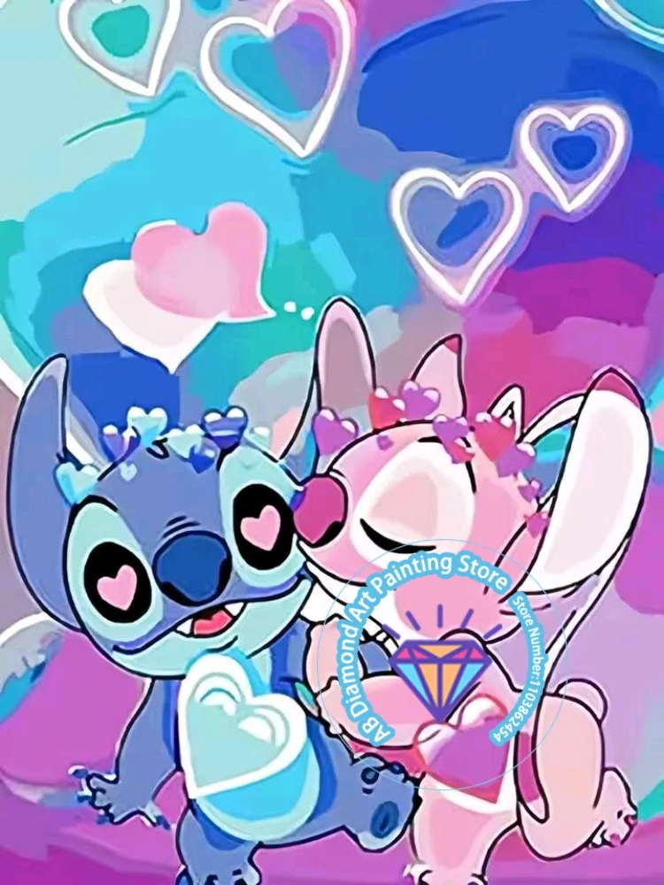 

Cartoon Lilo Stitch Starry Sky AB Diamond Painting Kit Square Round Diamond 5D DIY Mosaic Handmade Art Exquisite Gift Home Decor