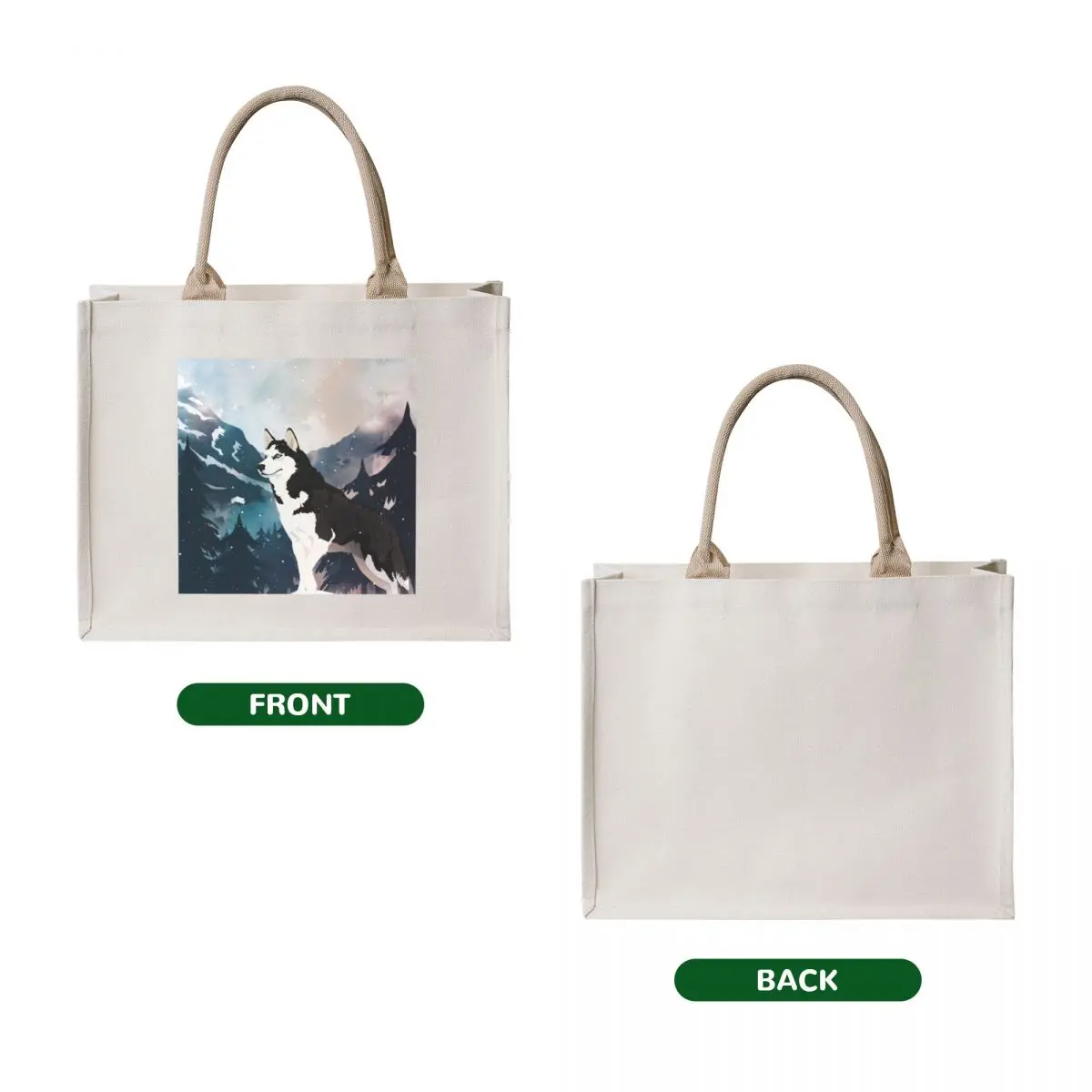 Mountain Husky Tote Bag shopping bag Women's beach bags cute pouch bag Women's tote