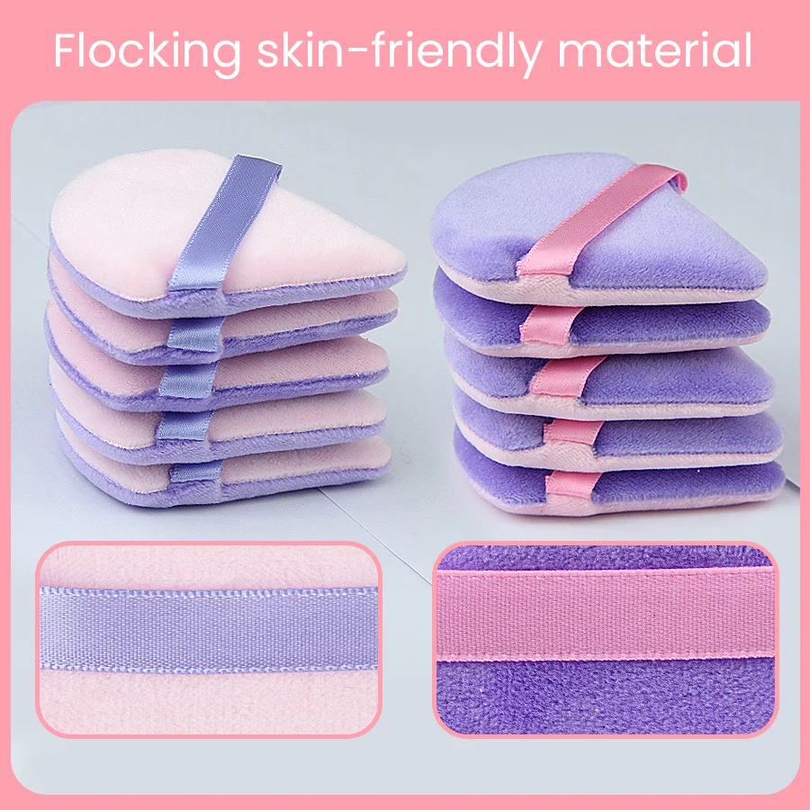 毎日の旅行用の三角形のパウダーパフ、柔らかく繊細、2色、10パック