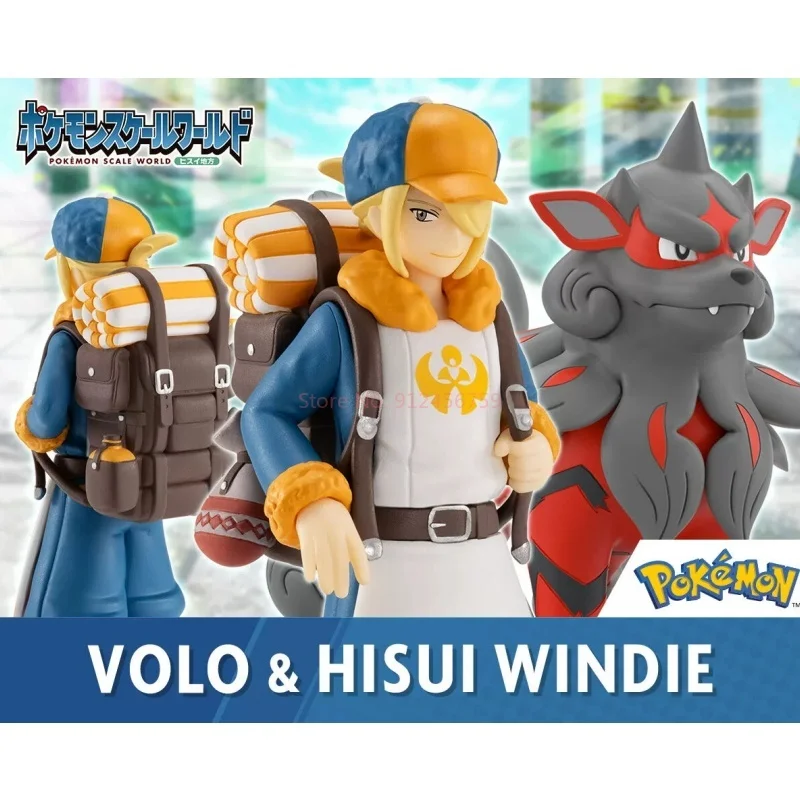 Echte Bandai Anime Pokemon Schaal Wereld Volo Windie Figuur Speelgoed Bandai Shokugan Pvc Pocket Monsters Action Doll Verjaardagscadeau