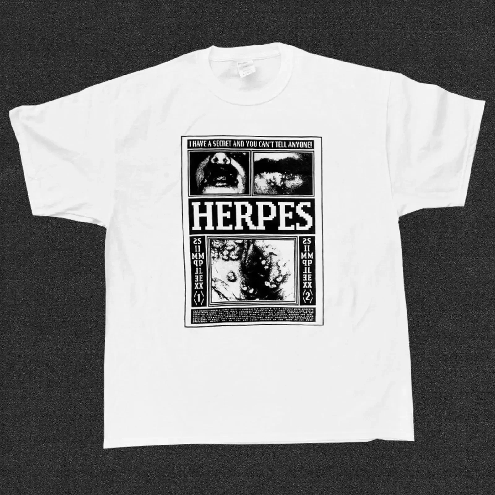 Herpes T Shirt Disease Control Series 4 vintage Washed Unisex designer clothes Comfortable graphic streetwear Casual fashion