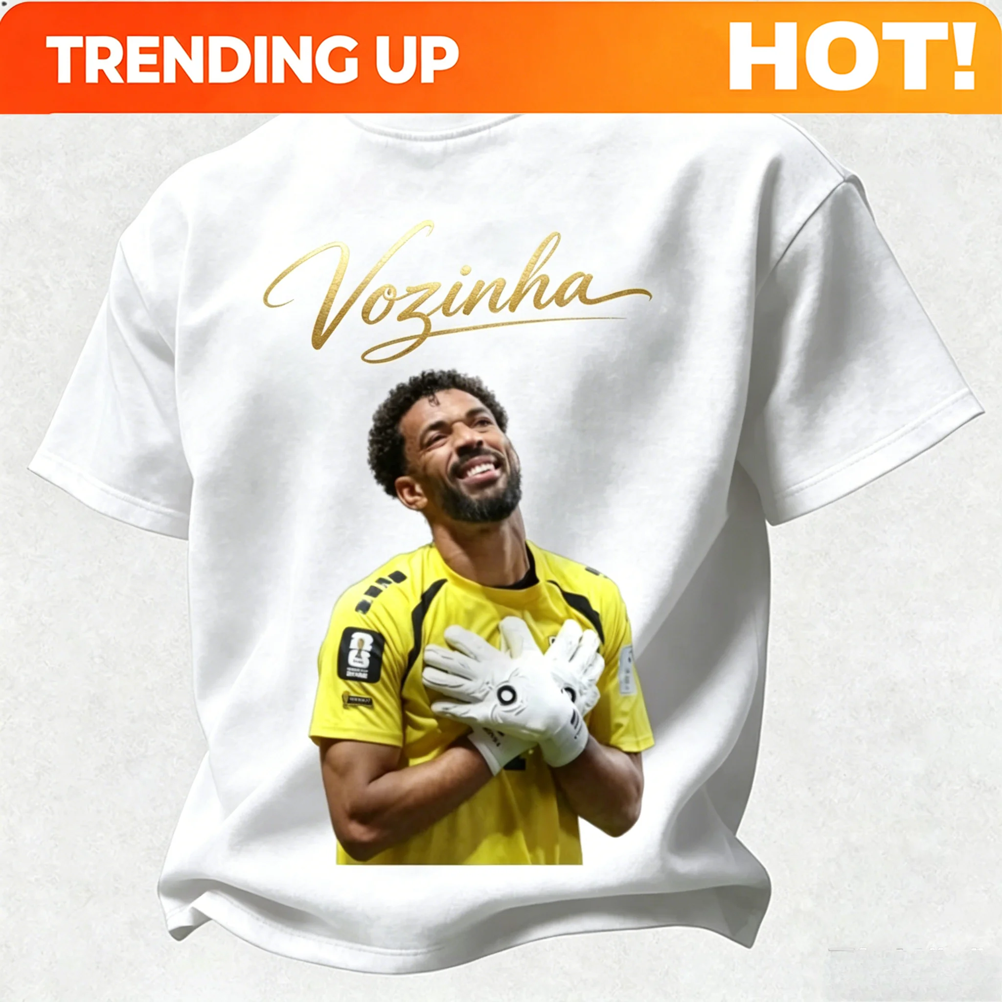Cape Verde Goalkeeper Vozinha Hero Graphic T Shirt  Verde Soccer Tee Unisex Cotton Football Fan Short Sleeve Tops Summer