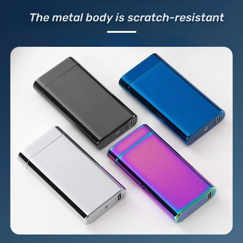 High Power Arc Lighter Outdoor Windproof LED Power Display Metal Lighter Type-C Charging Portable Men's Cigarette Igniter view 3