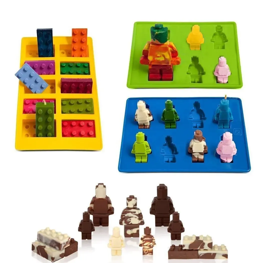 Lego Silicone Ice Cube 3 Piece Set Chocolate Jelly Villain Cake Mould Safe And Harmless Lego Creative Ice Cube Mould