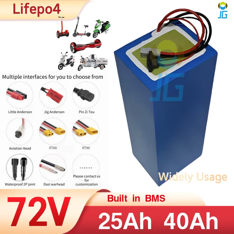

Powerful 72V 25Ah 40Ah Lifepo4 Lithium battery BMS 24S for 3000W 5000W 6000W EV Reliable Backup Power Supply Industrial Au