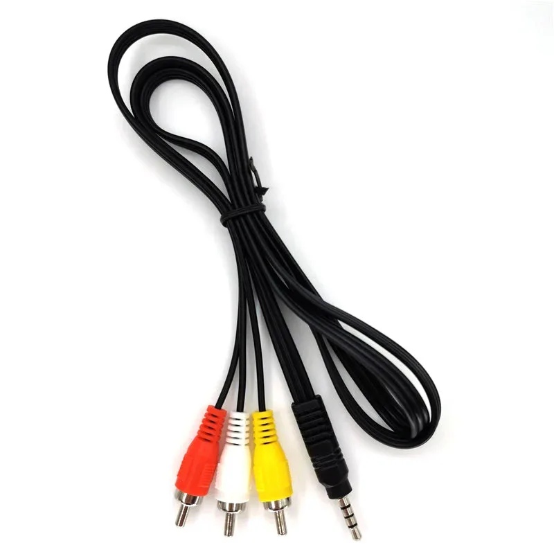 3.5mm Jack Plug to 3 RCA Adapter AUX Cable Male to Male Audio Video AV Cable Wire For Speaker Laptop DVD TV