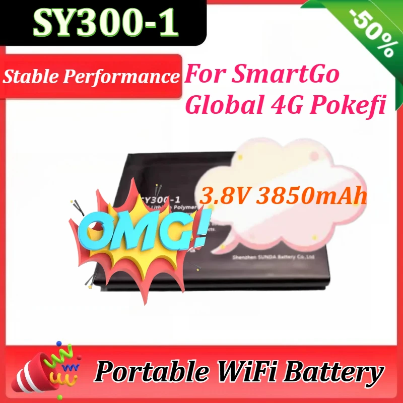 

Аккумуляторы 3.8V 3850mAh SY300-1 для SmartGo Global 4G Pokefi WiFi, новые высококачественные сменные литиевые батареи