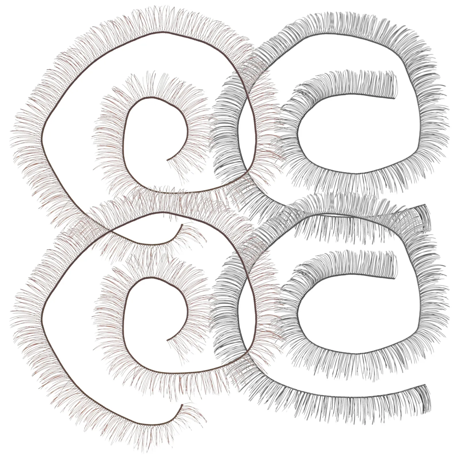 

20Pcs Fake Eyelash Accessory Ultra-Thin Fiber Natural Style Realistic Lashes for Makeup Eyelashes Fake Eyelash