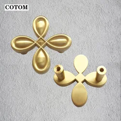 Four Leaf Clover Shape Kitchen Cabinet Knob Drawer Pulls Brass Gold Bedroom Knobs Wardrobe Decor Nordic Furniture Hardware