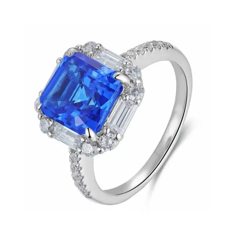 Pirmiana New S925 Silver 3.31ct Lad Grown Cobalt Spinel Ring High Fine Jewelry for Women Party Gift