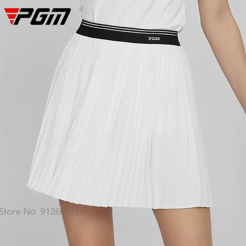 PGM Women Summer Quick-dry Golf Skirt High Waist Pleated Skort Anti-exposure Golf Pantskirt Ladies Elastic Sports Wear XS-XL