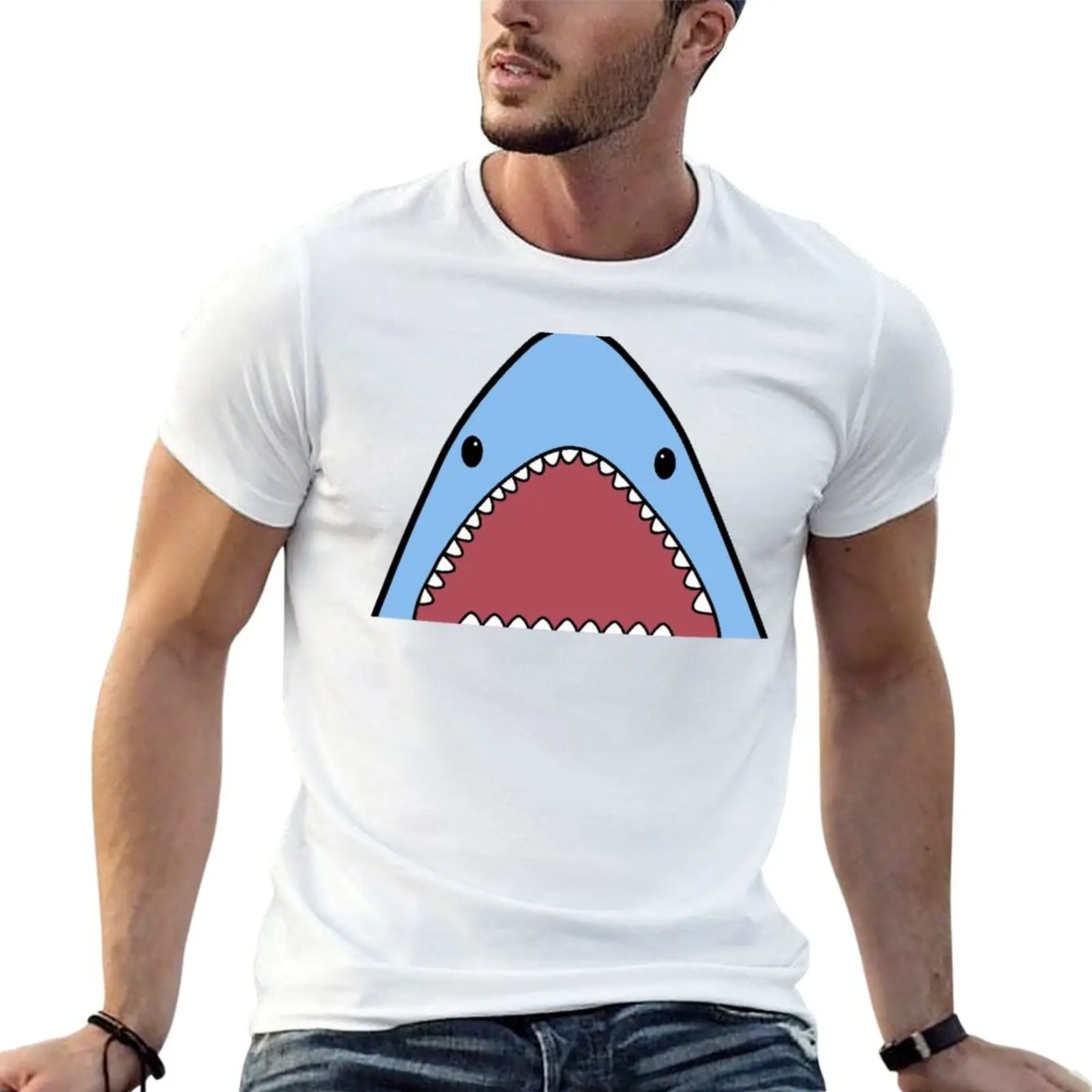 

cotton shirts cotton man t funny Shark T-Shirt shirt t