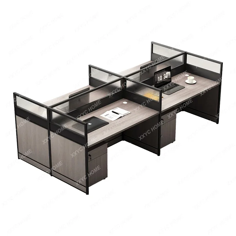 

Staff office desk and chair combination simple modern double four-person workstation staff table six-person screen office booth