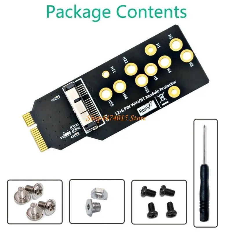 K1AA 12+6 PIN WIFI WIFI PLUETOOTH MODULE PROTERCORMER ADAPTER BCM94360CD BCM94331CD BCM94360CS BCM94360CS2 BCM943224PCIEBT2