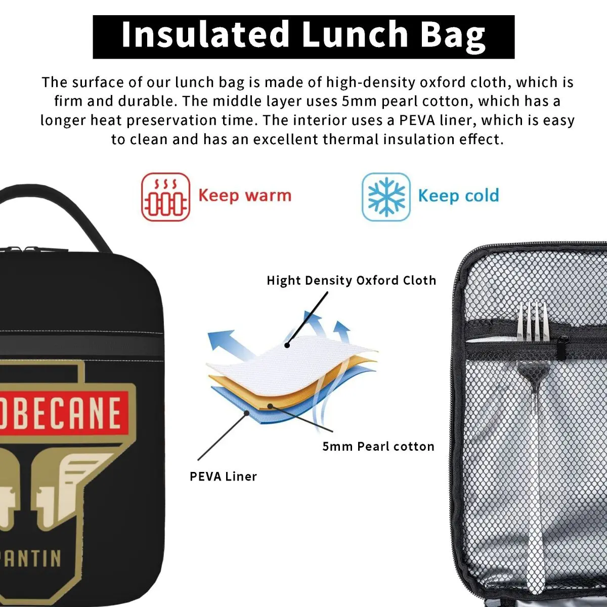 Motobecane Headstock (2) Insulated Lunch Bag for Women Children Portable Food Boxes Thermal Lunch Box Tote