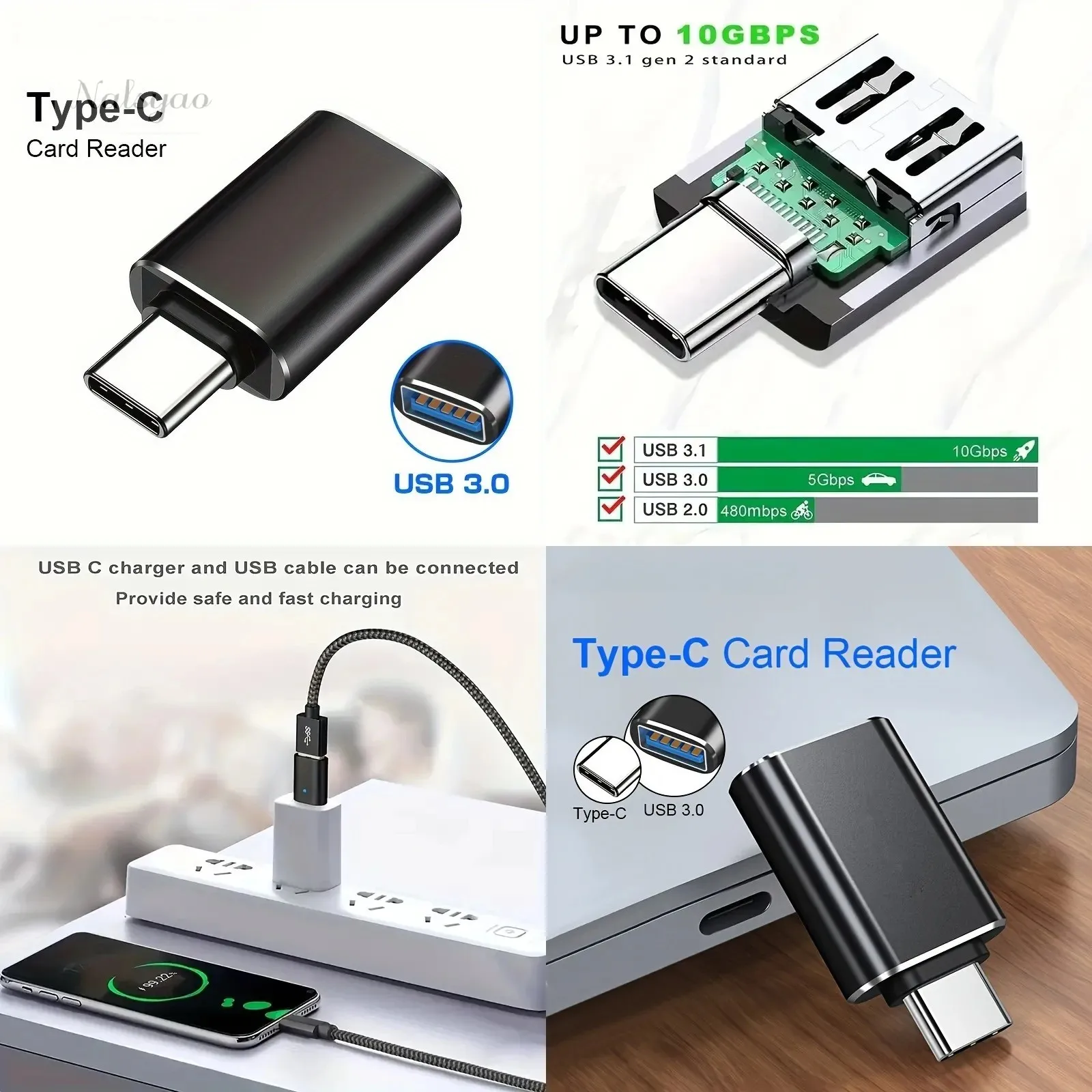 USB 3.0 to Type C Adapter OTG USB C to USB A Female Connector Micro USB Type C Converter for Samsung Xiaomi POCO Fast Data Sync