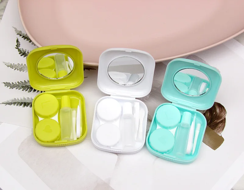 Glossy Frosted Case Compact Invisalign Contacts Case Contact Lenses Case