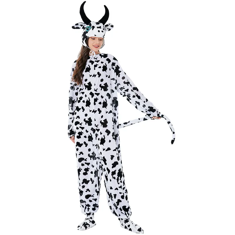 Halloween Wholesale Masquerade Animals Cow Cosplay Trick Carnival Party funny cow with hat