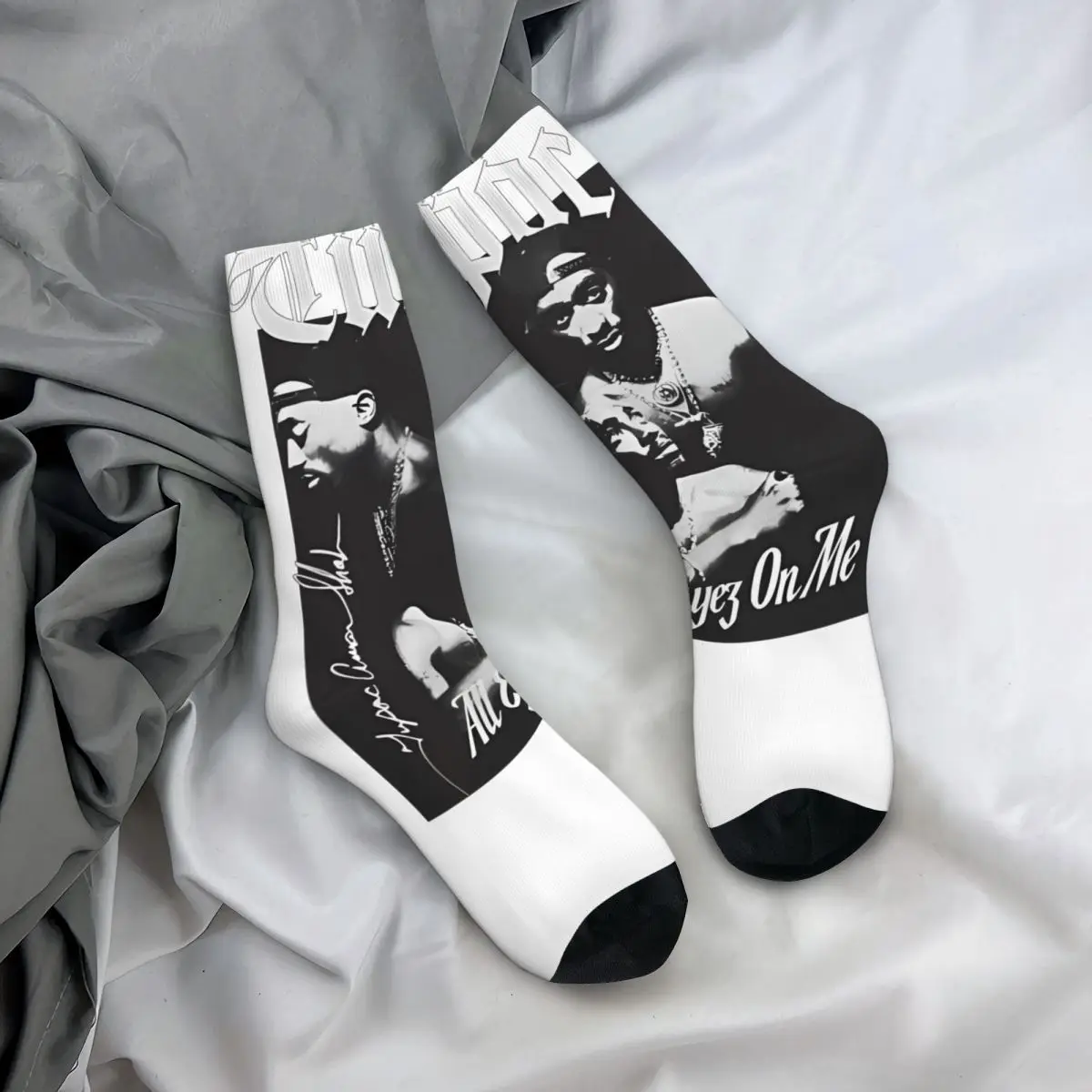 

Tupacs Socks Rapper Gothic Stockings Autumn Anti Slip Men Socks Comfortable Pattern Skateboard Socks