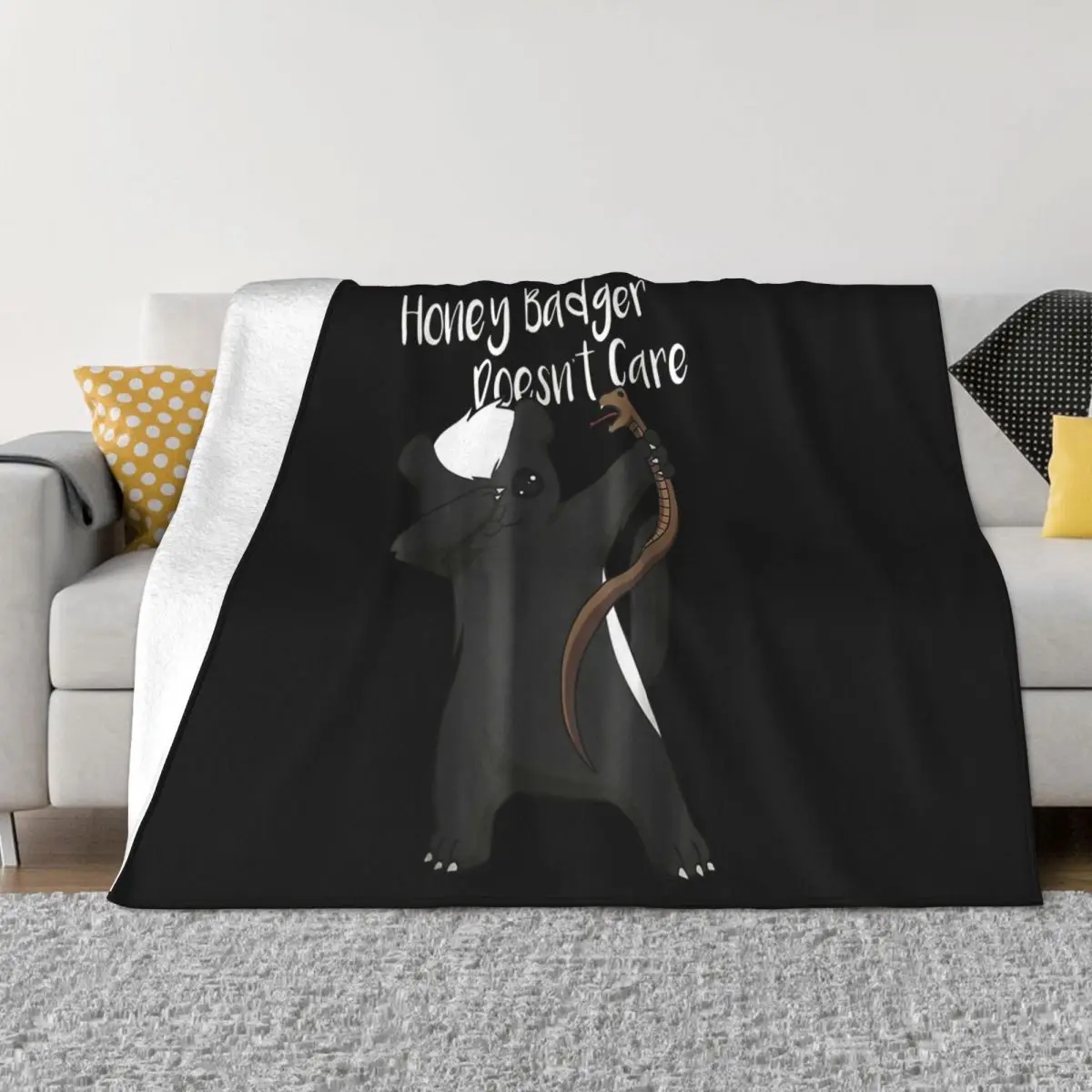 Honey Badger Doesnt Care Funny Animal Dabbing Vintage Men Gift Surprise Breathable Halloween Famous Throw Blanket