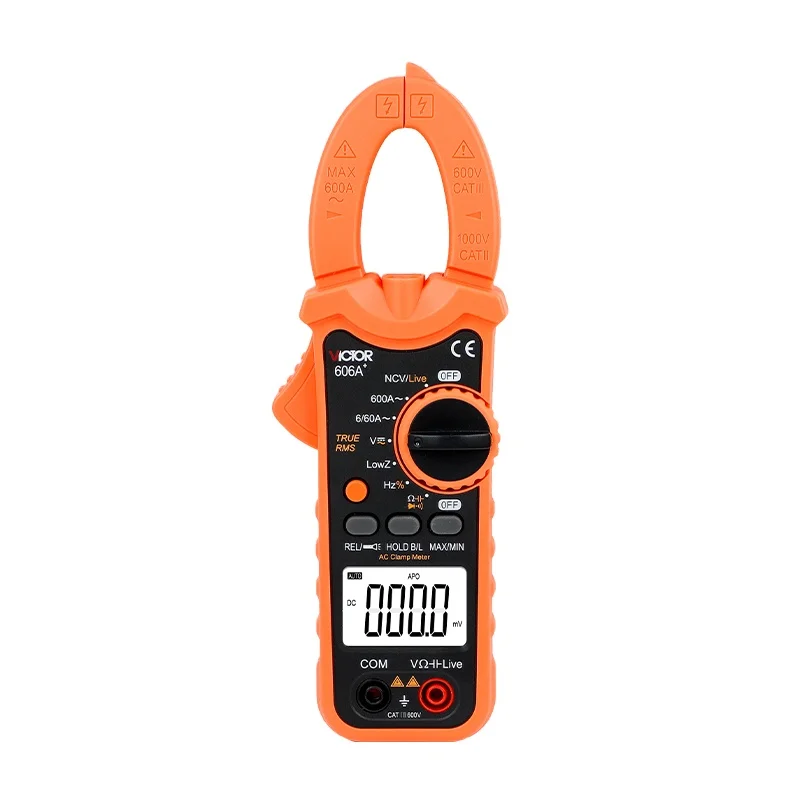 

VICTOR 606A+ AC Clamp Meter 600V 600A NCV Muitimeter 60M 10MHz True RMS Clamp Multimeter