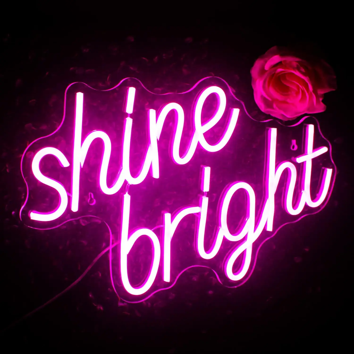 LooKLight-Shine Bright LED Neon Sign, Rosa, Decoração de parede, USB alimentado, Bar, Festa, Casa, Quarto, Parede, Quarto