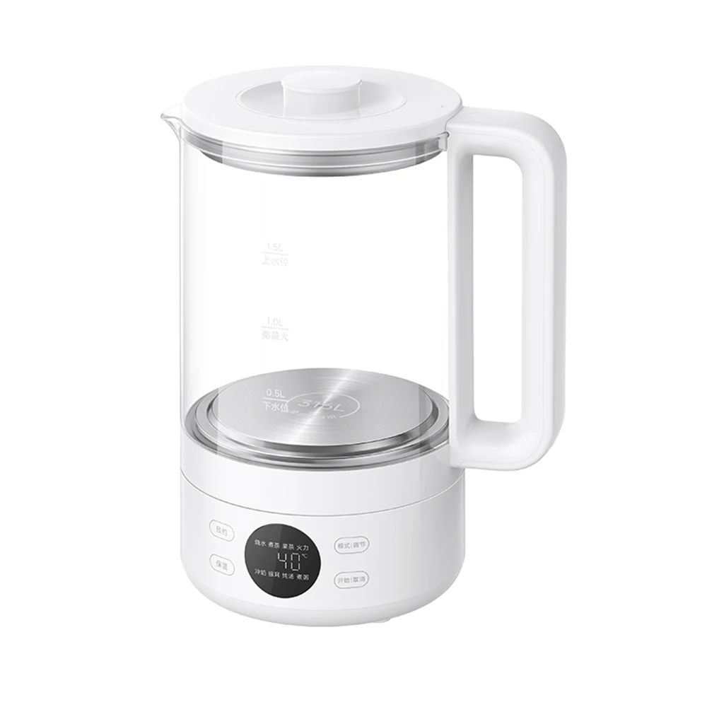Nieuwe Xiaomi Mijia Multifunctionele Gezondheid Ketel S1 1.5L 1000W Hoge Borosilicaatglas Body 316L Rvs Verwarming plaat