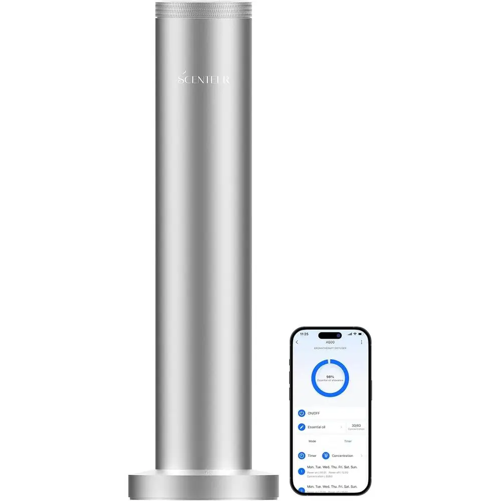 

WirelHotel Scent Diuser-CordlRechargeable Diuser or Whole House- Scent Air hine or Home -App Bluetooth Control -Waterlential Oil