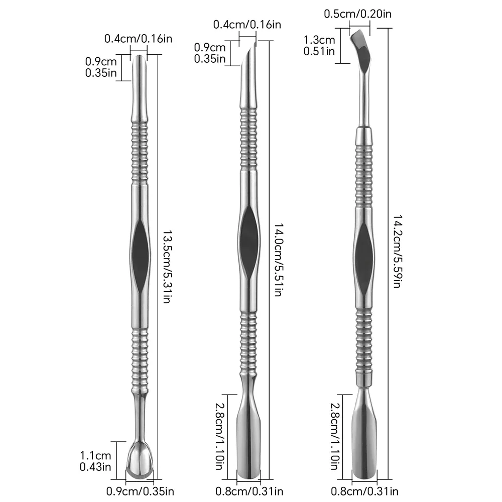 1 قطعة مزدوجة نهاية انتهازي للبشرة الفولاذ المقاوم للصدأ مسمار عمليات تجميل الأظافر مزيل مانيكير العصي مسمار أدوات الرسم بشرة الأظافر انتهازي
