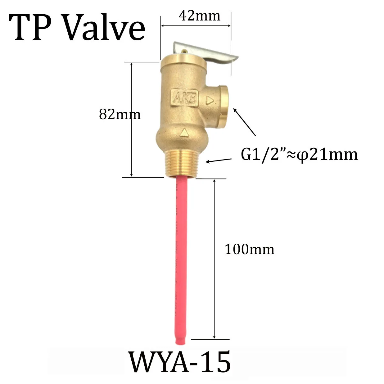 90/99℃ 194/210F WYA-15 AKE Safety Valve Temperature and Pressure Relief Valve Pressure Reducing Valve  5bar 6bar 7bar 8bar 10bar