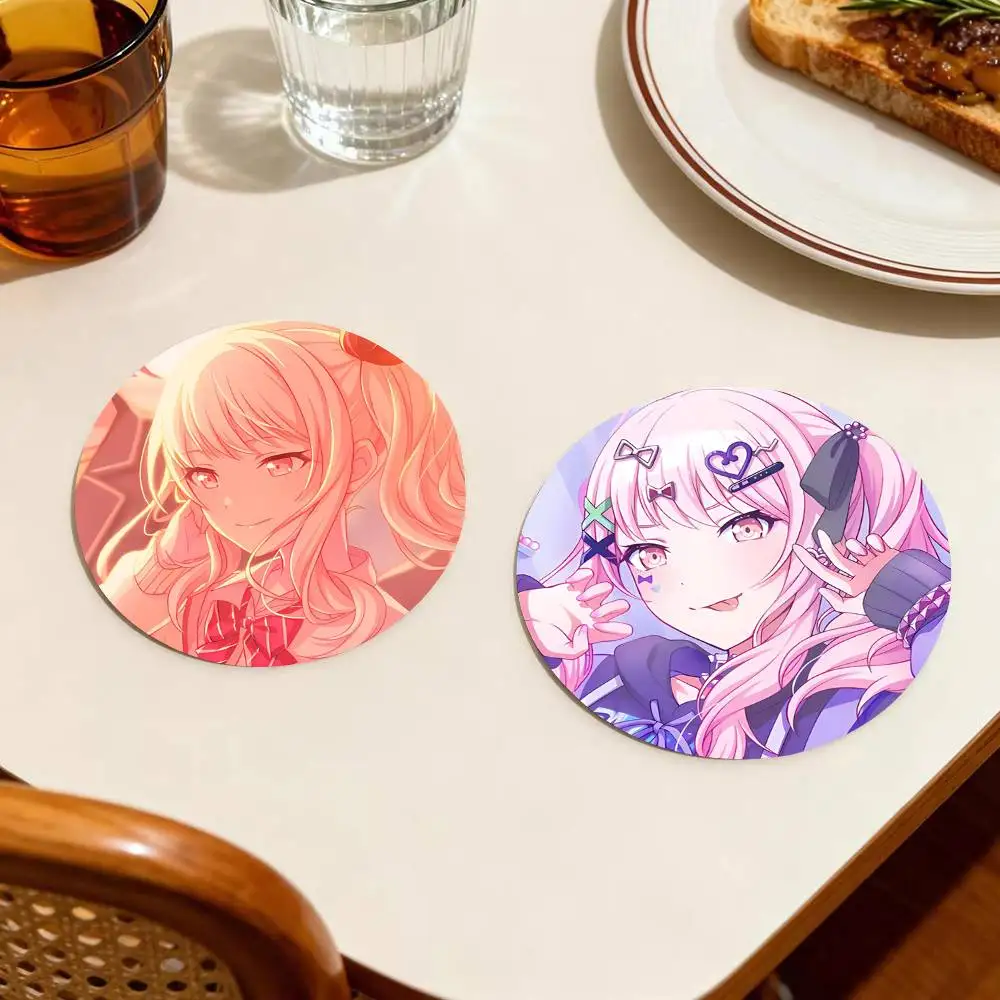 Role Mizuki Akiyama Round Wooden Coasters Suitable For Restaurants And Coffee Home Gift Choice Holidays