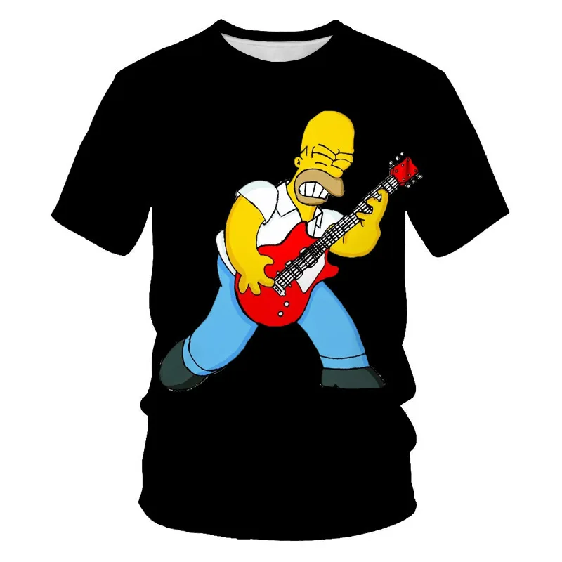 

DisneyThe Simpsons family Cartoon Print T-shirts Men Clothing Summer Casual Short Sleeve Cool Harajuku Streetwear Tops Tee﻿