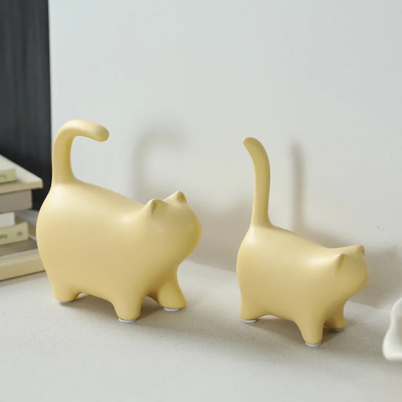 

Creative Wine Cabinet Decor Ceramic Cat Ornament Cream Style Living Room TV Cabinet Home Desk Ceramic Craft