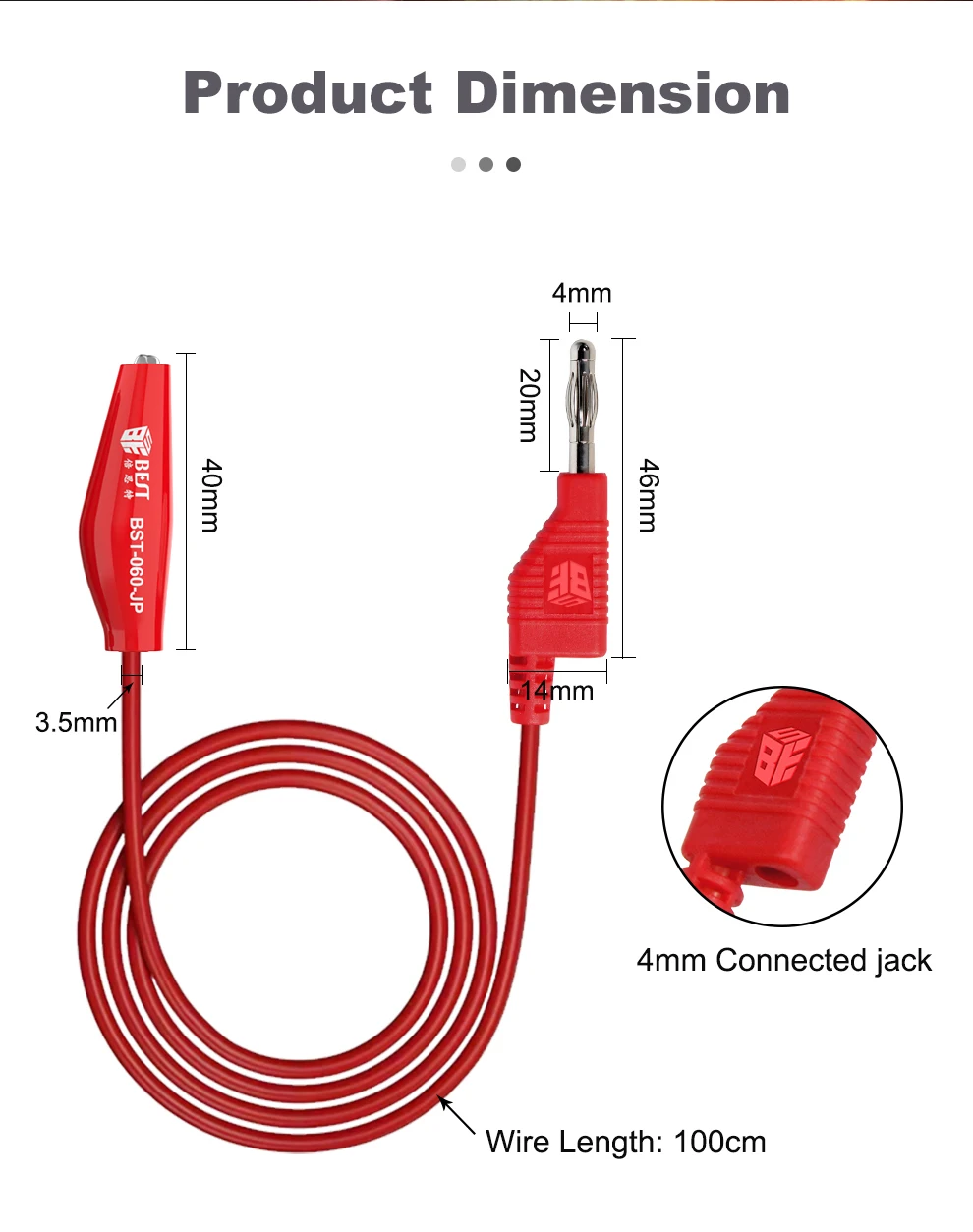 BST-060-JP Multimeter-Messleitungen-Set, 4-mm-Laternenstecker, Stromtestkabel, gestapelte Laterne, Bananenstecker, öffentliches bis öffentliches Testkabel – Detail 11