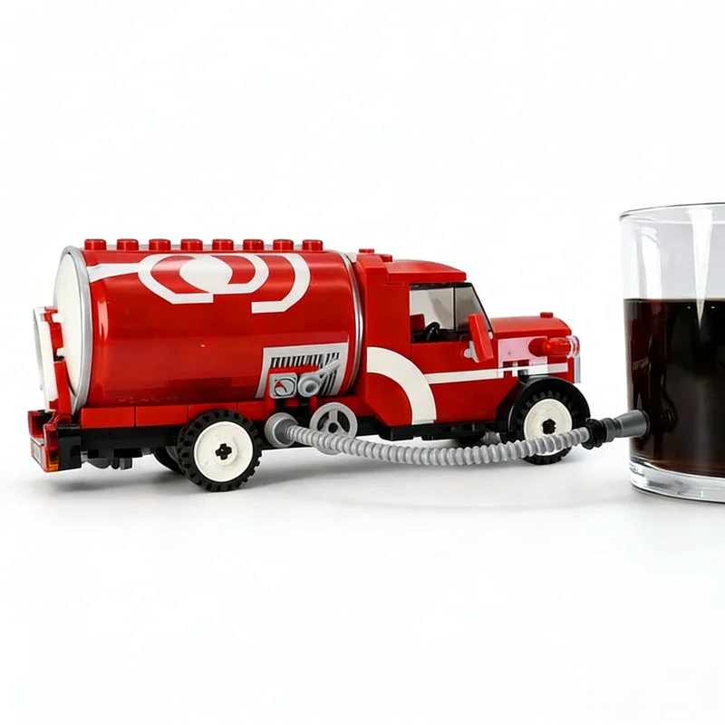 193 pezzi MOC camion cisterna vintage bevande analcoliche può modello di traffico cittadino blocchi di costruzione regali di Natale giocattoli da costruzione mattoni
