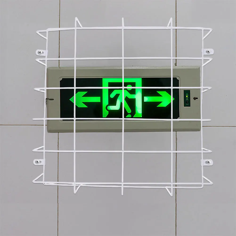 

2Pcs Emergency Protective Cage Wire Guard Exit Sign Cover Damage Stopper Wall Mounted Safety Guard for Exit Lights in Public