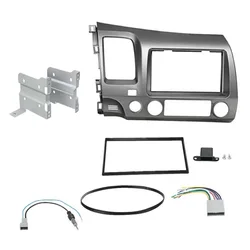 2din Stereo Double Din Dvd Frame Install Face Panel Dash Mount 7 inch Wired Harness Cable for LHD 2007-2011 Honda Civic Left LHD