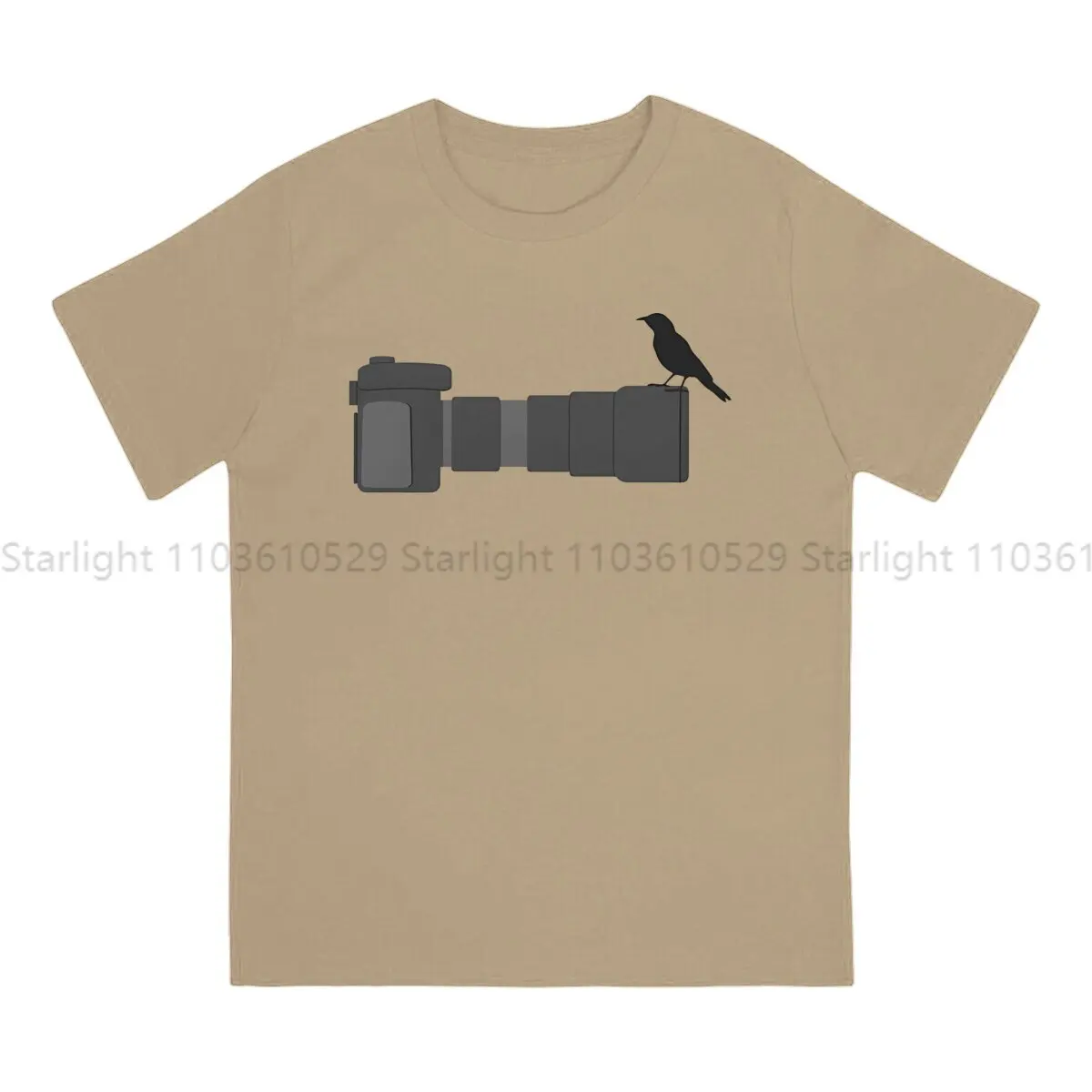 Photographer Camera Patent Creative TShirt for Men Bird Birder Round Neck T Shirt Personalize Gift OutdoorWear