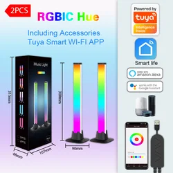 Wiscolor  Barra luminosa per pickup a LED  RGBIC musica ritmo luci  Smart App controllo Desktop luce per TV retroilluminazione musica sincronizzazione luce di gioco