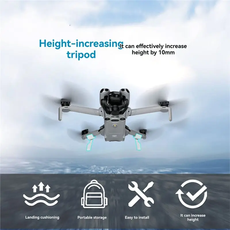 FFYY-Per DJI Mini 5 Pro Carrello di Atterraggio Gamba Pieghevole Kit Esteso Pieghevole Altezza Miglioramento Cavalletto Accessori Drone