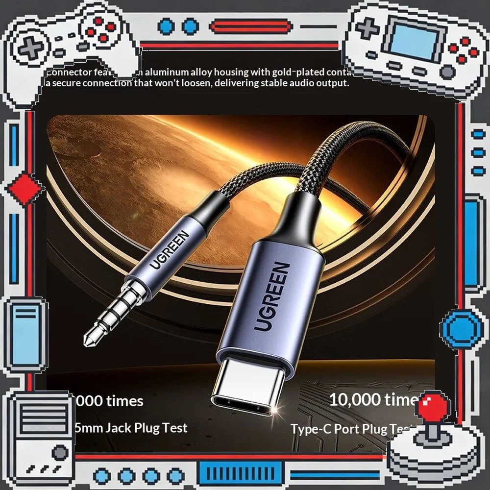 UGREEN CM734 USB C to 3.5mm Aux Cable 1m Audio Adapter for Car Live Streaming Karaoke Phone Tablet