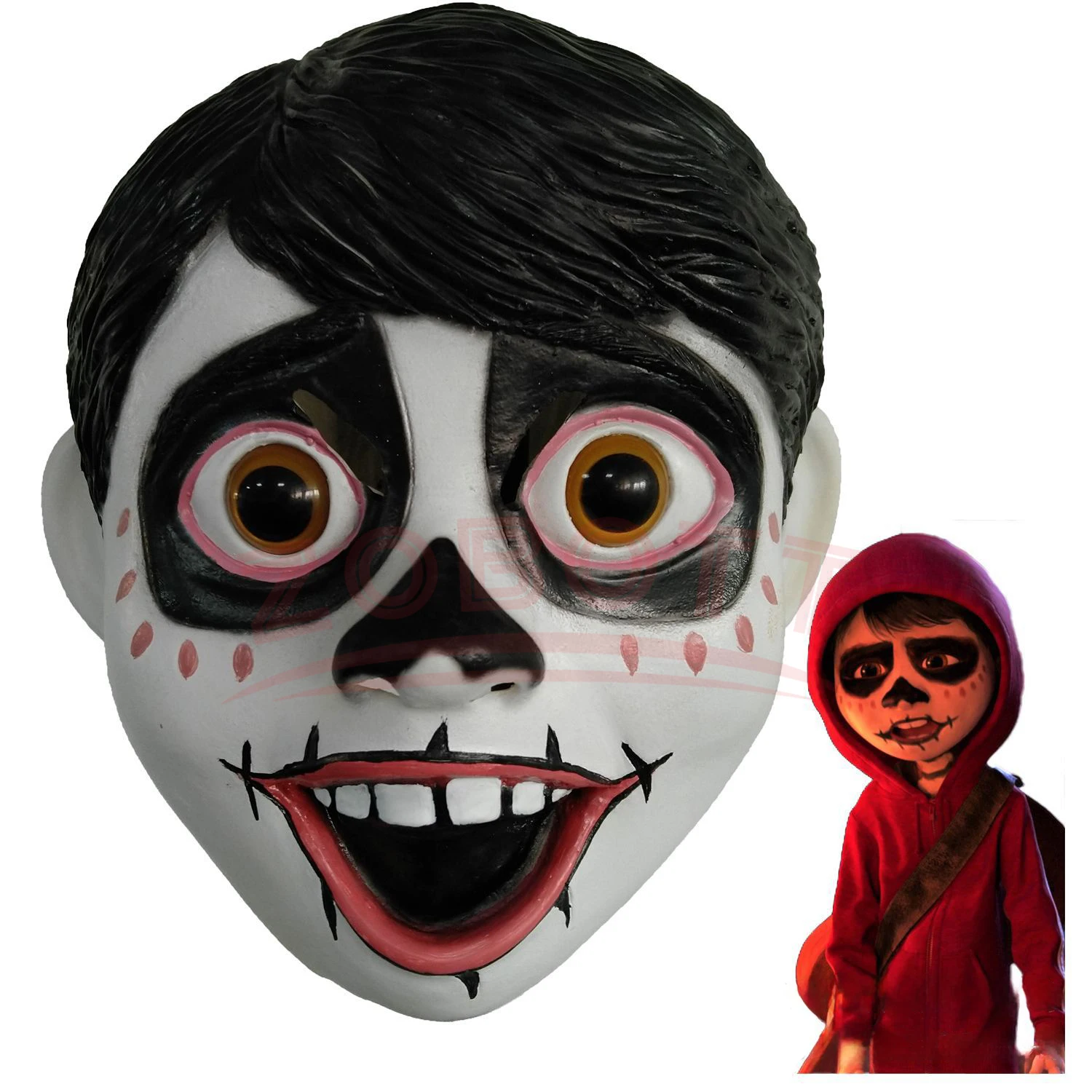 Anime Hector And Miguel Cosplay Mask Anime Skeleton Latex Headgear Halloween Carnival Party Roleplay Mask For Men Boys - view 4