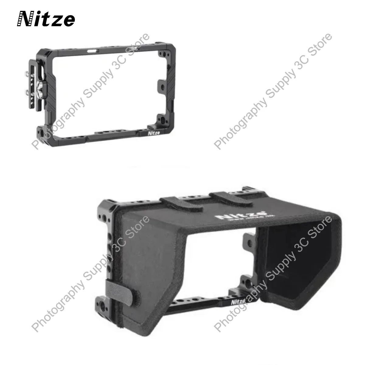 

Nitze Cage for Feelworld LUT5 5.5inch, with HDMI Cable Clamp and Sunhood