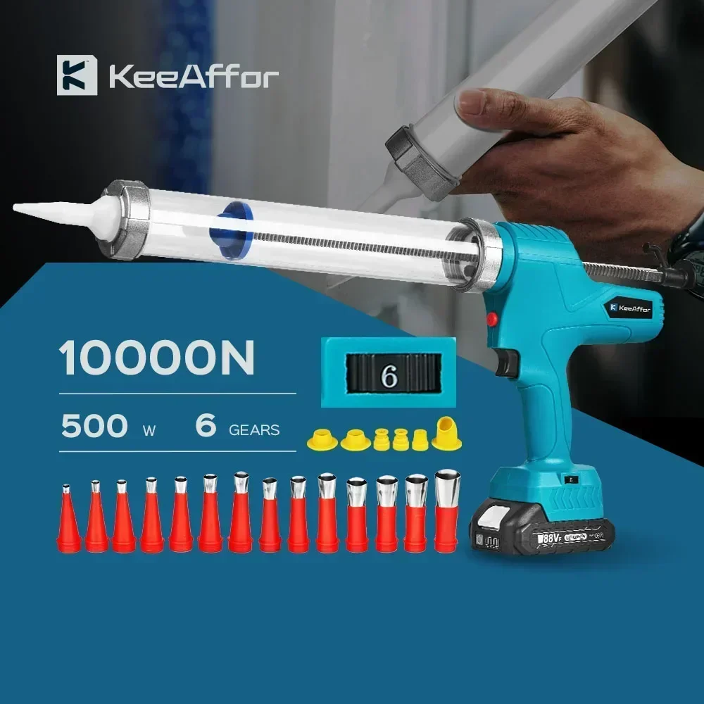 KEEAFFOR 6 Speeds Electric Glue Gun Cordless Electric Multifunctional Caulking Gun Adhesive Sealant Tool For Makita 18V Battery