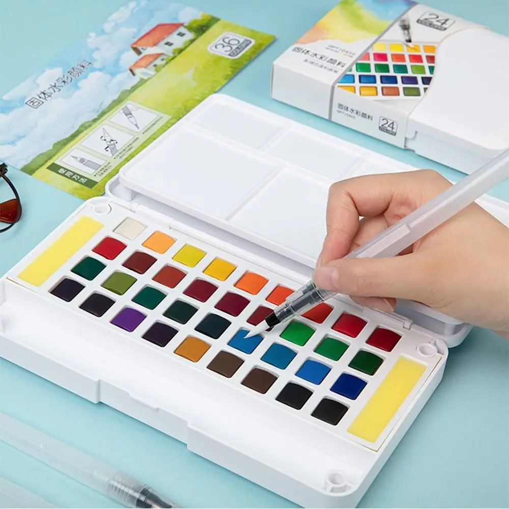 12/18/24/36 Colors Solid Water - đánh giá và giá Watercolor Paint Set Solid Pigment