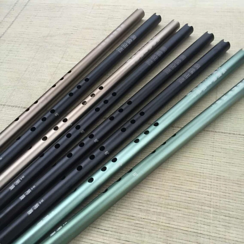8 Holes Aluminum Alloy Flute B Flat/C Key Performance Short Xiao Adult Children Blowing Practice Flutes Portable Wind Instrument