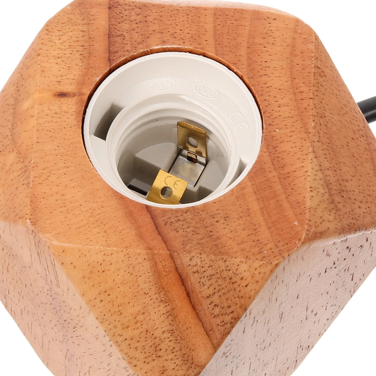 

Rhombus Wooden Table Lamp E27 Bulb Holder Uk 3 Pin Plug Button Switch Decorative Lighting Fixture Diy Lamp Kit