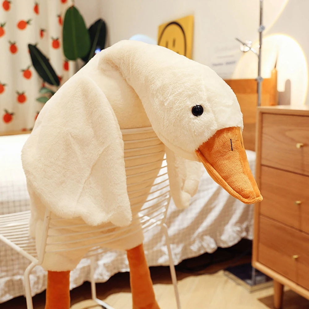 Pato de peluche de 50-130cm para niños, muñeco suave de peluche de animales, Cisne, Ganso, almohada para dormir, esterilla para el suelo, regalo de cumpleaños