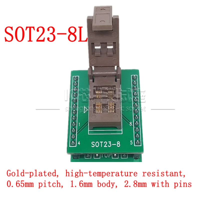 SOT23-8L Gold-Plated Test Socket 0.65MM Aging Test Socket Programming Socket Fixture