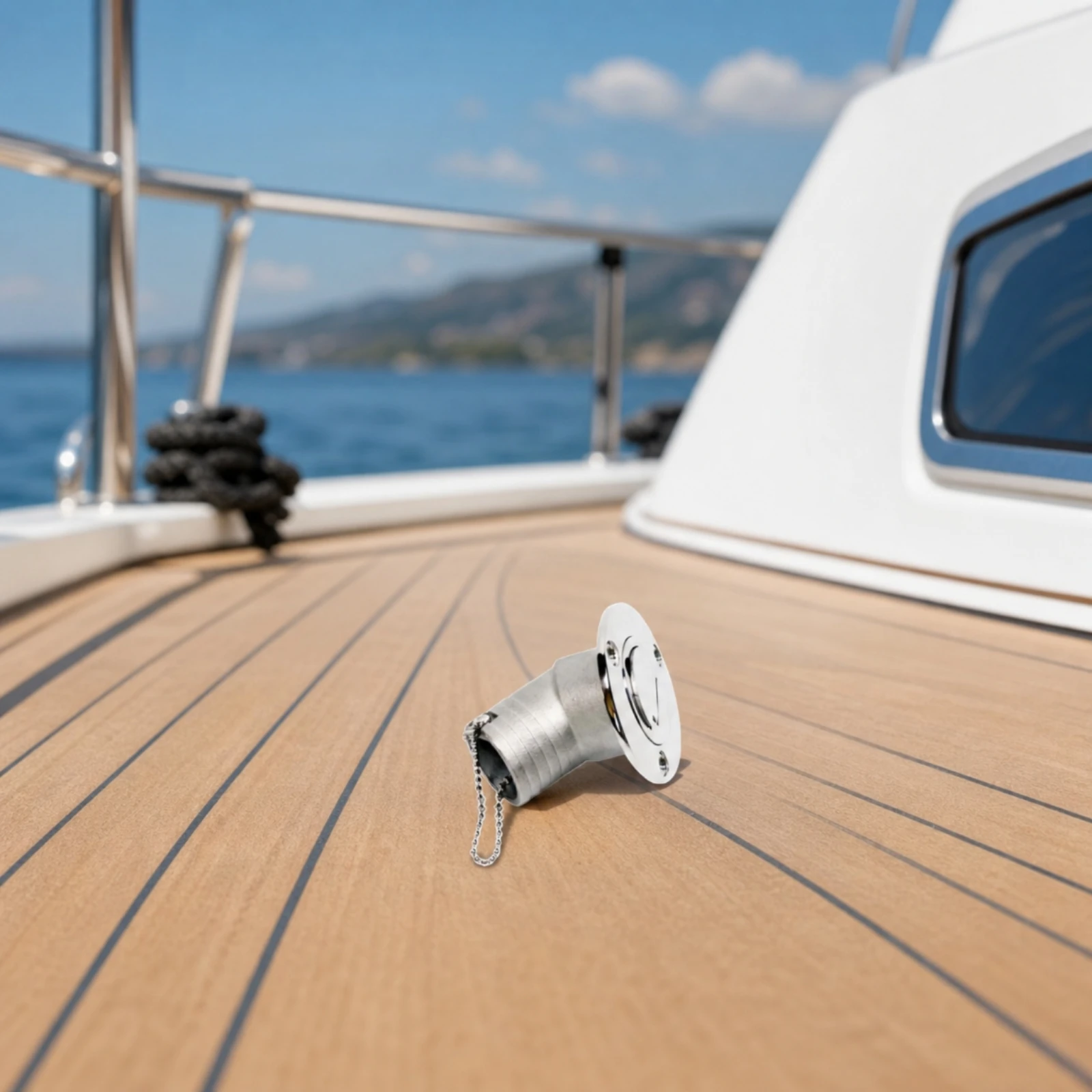 45-Degree Deck Fill Cap Airtight Seal 316 Stainless Steel Deck Fill Cap Leak-Proof Long-Lasting for Boat Owners, Yacht Refit